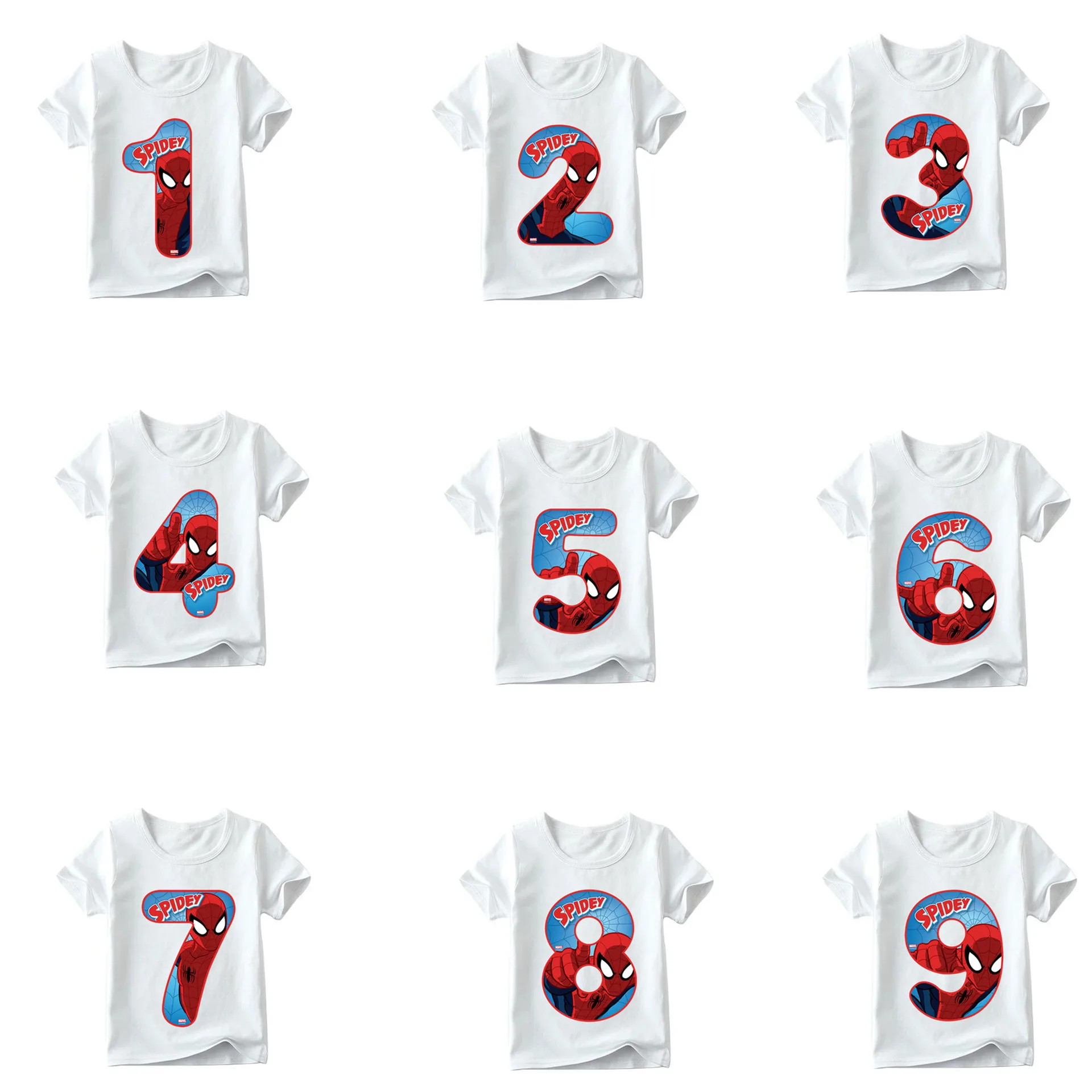 

Superhero Spider-Man T-shirt Cosplay Costumes Spiderman print Boy girl round neck short sleeve T-shirt personality funny T-shirt