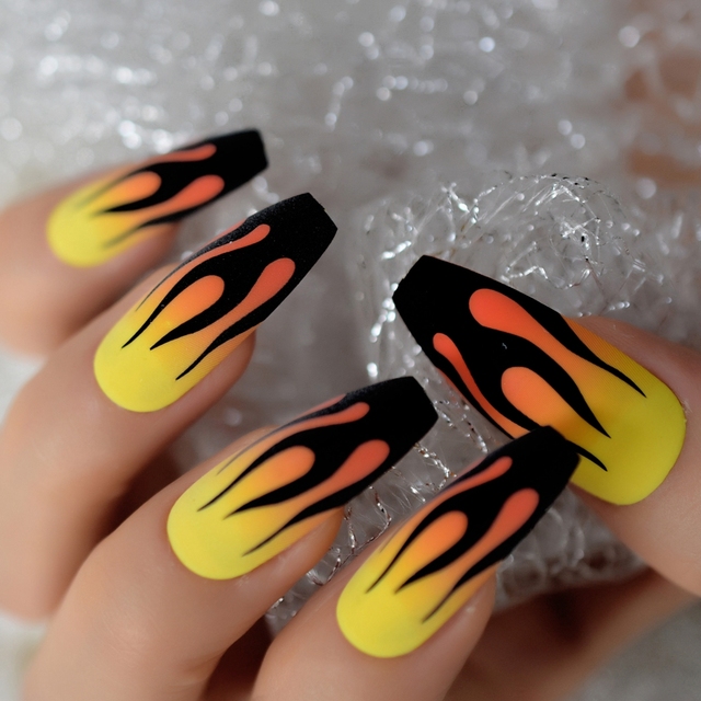 Long STILETTO False Nails Pre-designed Curved Pink Marble Press On Nails including glue sticker