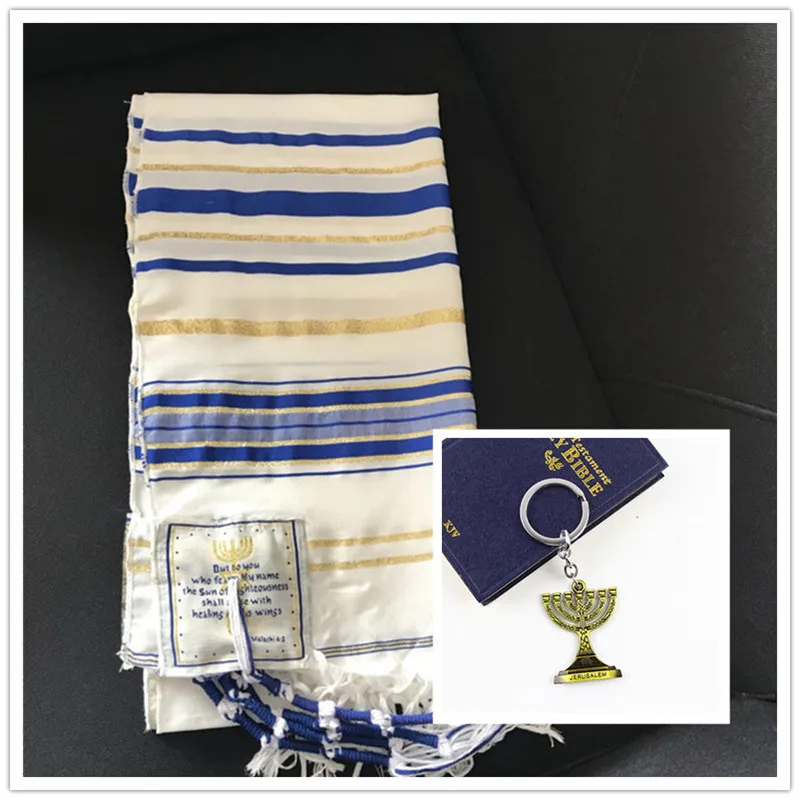 best scarves for men Judaism Tzitzits Set of Four White with Blue Thread - Tassels (with Longer Blue Messiah Thread) Royal Blue Tzitzit male scarf