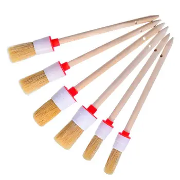 

NEW-6 Pieces Detail Brushes Cleaning Brushes Soft Hair Bristles Brush for Car Cleaning Wheels Dashboard Interior Exterior Leathe