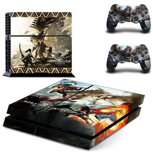 QPTM0198 Monster Hunter World полное покрытие лицевые панели наклейка для PS4 Наклейка для playstation 4 консоль и контроллеры наклейка для PS4 виниловая наклейка - Цвет: QPTM0198