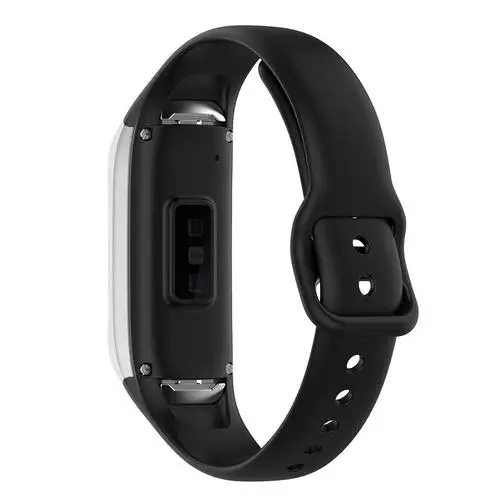 Силиконовые спортивные часы ремешок на запястье ремешок для samsung Galaxy Fit SM-R370 смарт-браслет Ремешки для наручных часов аксессуары - Цвет: Black