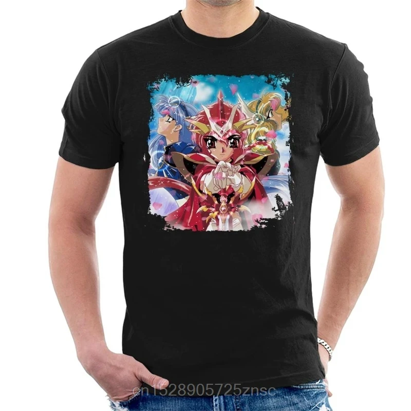 С принтом camiseta Рыцари магии Хикару Umi и Fuu Для мужчин футболки с рисунками из