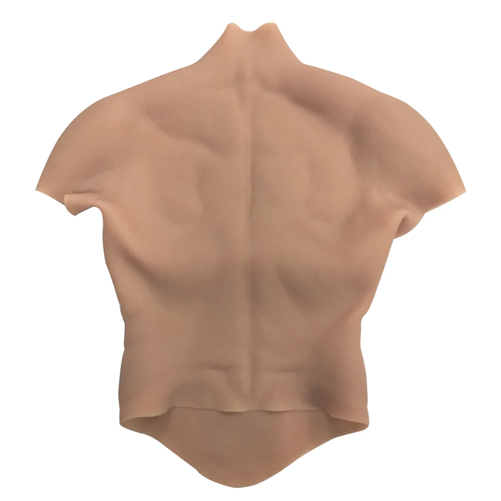 Ceny KnowU sztuczne realistyczne fałszywe kamizelka uwidaczniająca mięśnie body realistyczne klatki piersiowej mięśni dla człowieka aktor Cosplay górny kawałek Pectoralis