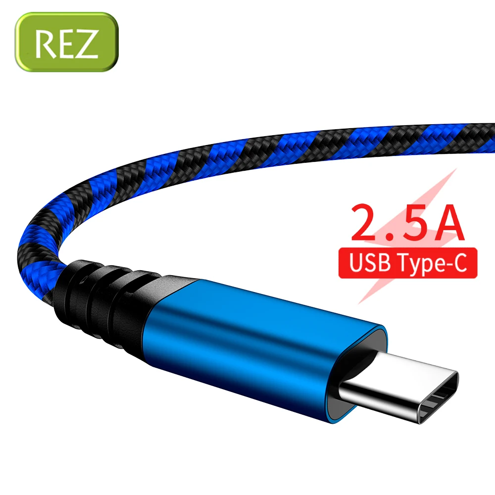REZ кабель usb type-C для быстрой зарядки huawei P20 Pro P30 кабель для быстрой зарядки USB-C для Xiaomi Redmi Note 7 samsung Galaxy S9 - Цвет: Blue