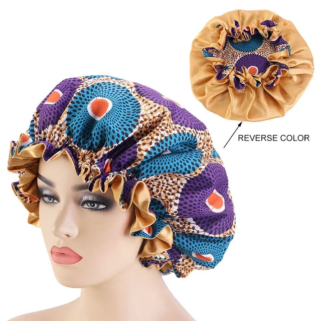 New Solid Women Satin Bonnet Fashion Stain Silky Big Bonnet for Lady Sleep Cap Headwrap Hat Hair Wrap Accessories Wholesale style18