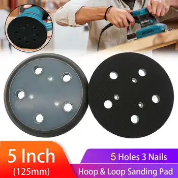 

5 Inches 125 MM 8-Hole Back-up Sanding Pad 3/4 Nails Hook and Loop Sander Backing Pad for Electric Makita Orbital Sander