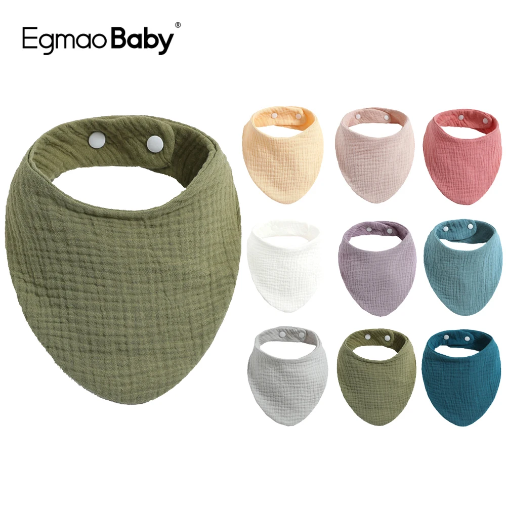 Baby Bibs Baby 100% Cotton Bib Newborn Solid Color Triangle Scarf Feeding Saliva Towel Bandana Burp Cloth for Boys Girls