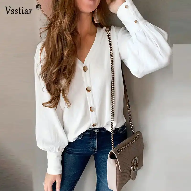 camisa de botones blanca mujer