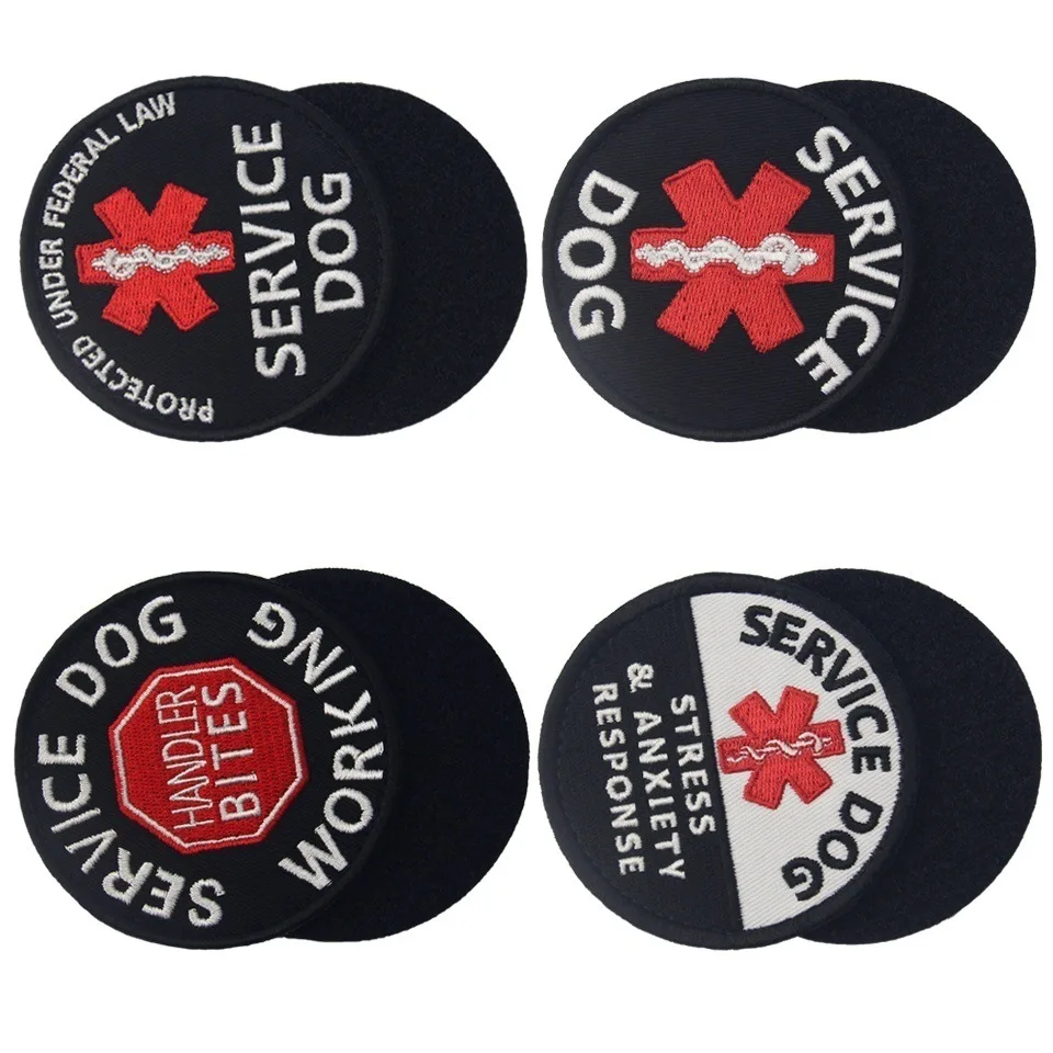 Service Dog Caution Do Not Talk to Handler Triggers Stress Service Vests/Harnesses Emblem Embroidered Fastener Hook & Loop Patch Service Dog Caution Do Not Talk to Handler Triggers Stress Service Vests/Harnesses Emblem Embroidered Fastener Hook & Loop Patch