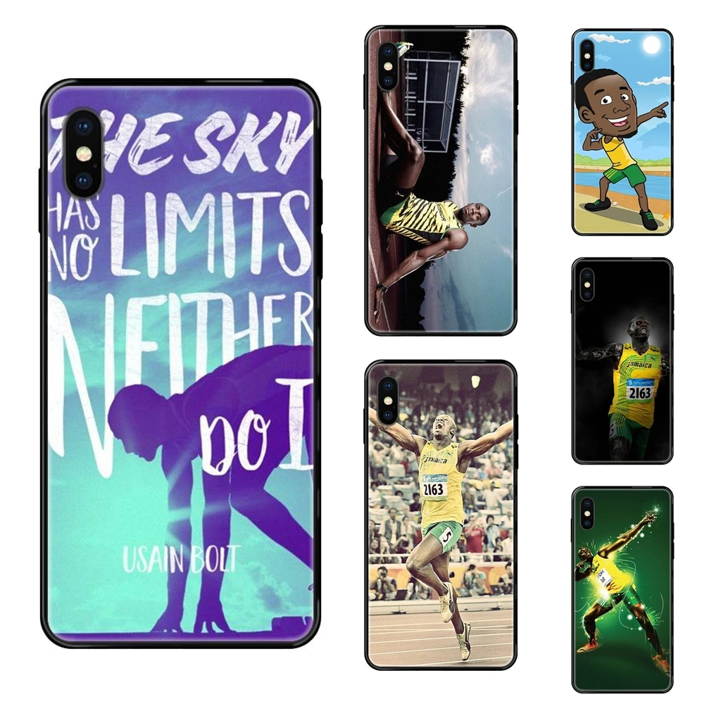 Мягкий черный чехол из ТПУ для iPhone SE2020 11 12 Plus Pro X XS Max XR 8 7 6S SE 5 5C 5S 2019 Sports Star Usain Bolt