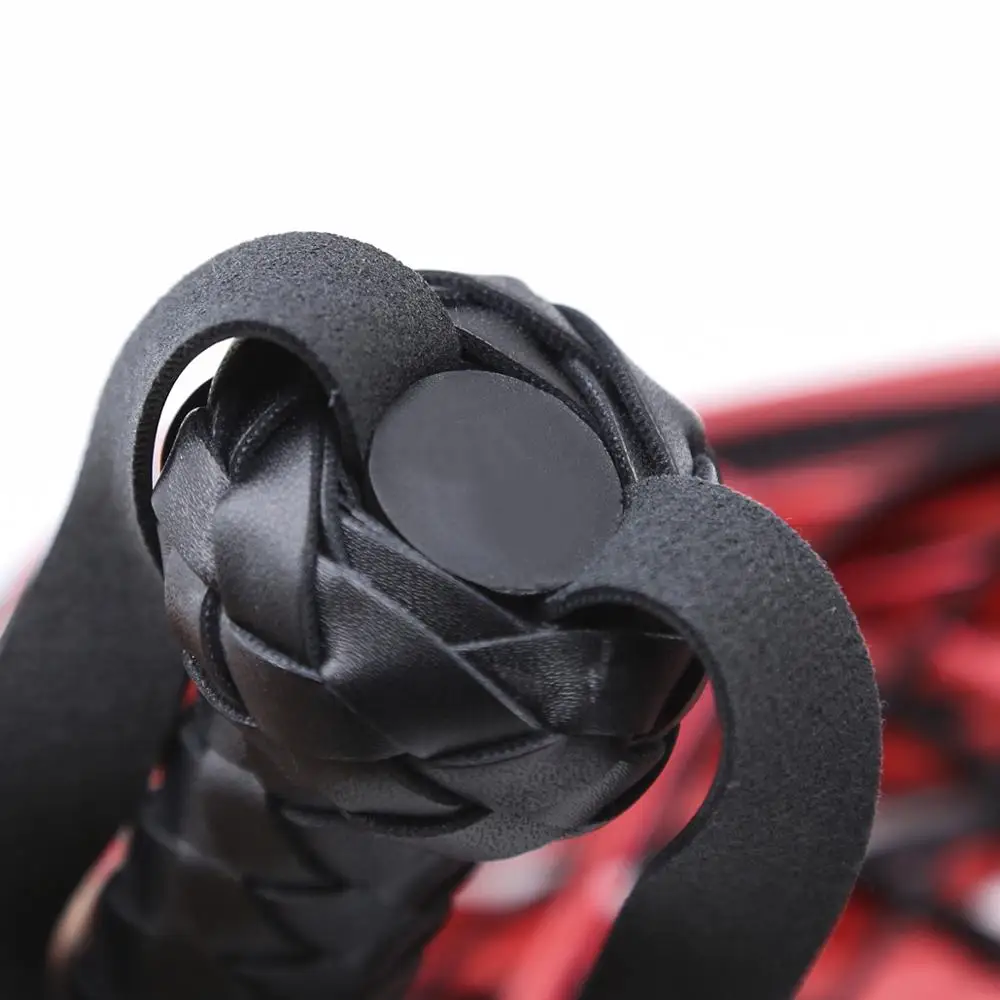 Фетиш черный и красный плетка из кожи ПУ Flogger ручка шлепки Paddle Knout флирт БДСМ