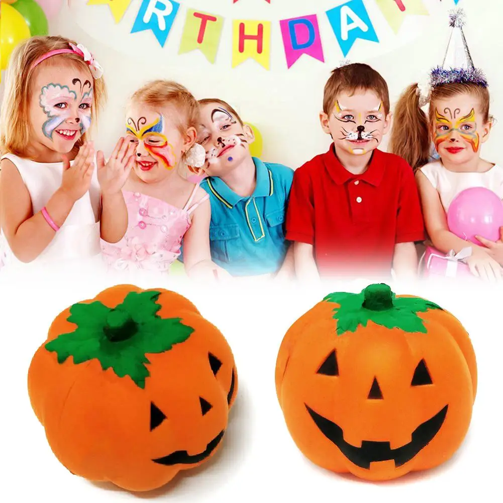 

Fashion Simulated Smile Face Pumpkin Squeezer Stress Relieve Toy Key Ring Halloween Decor