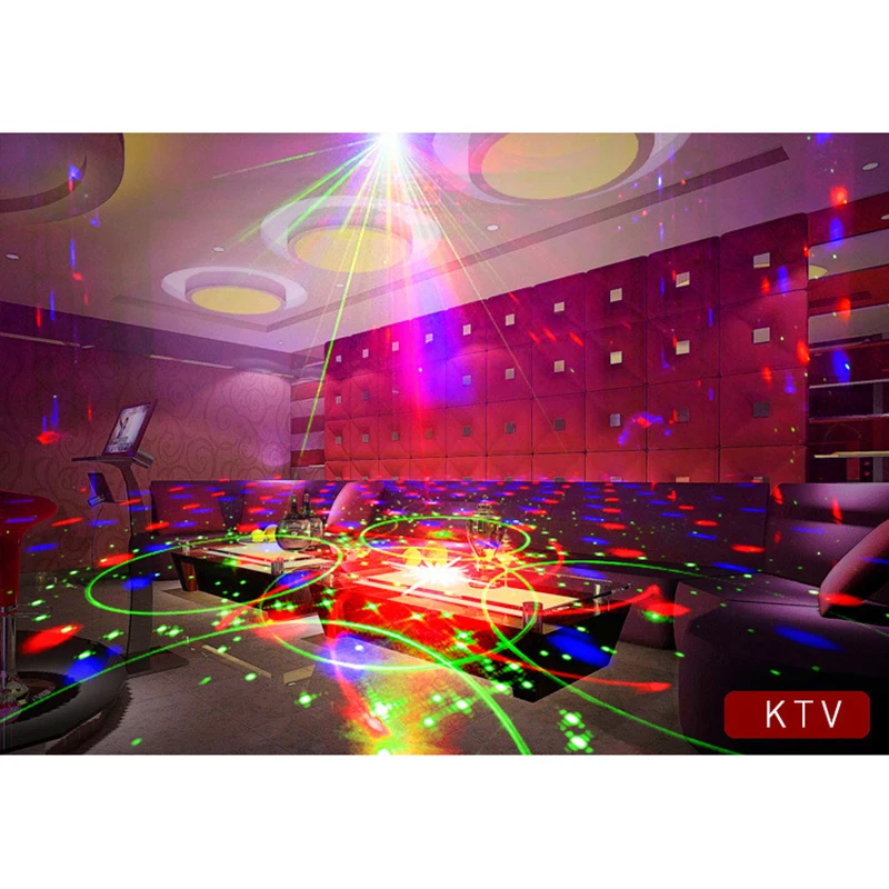 ABEDOE Диско Лазерный Свет Звук Активированный проектор rgb Вечерние огни DJ освещение эффект для дома Свадебные украшения США/ЕС Plug