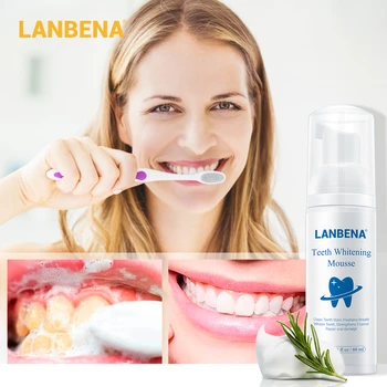 

LANBENA Teeth Whitening Mousse Oral Care Tooth Cleaning Toothpaste Dental Oral Hygiene Remove Stains Plaque Bleaching Tool 60ml