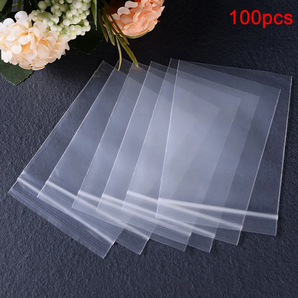 100 шт Ювелирные Монеты PE уплотнительная сумка для хранения еды поли Ziplock многоразовая практичная упаковка-диспенсер прозрачная кухня