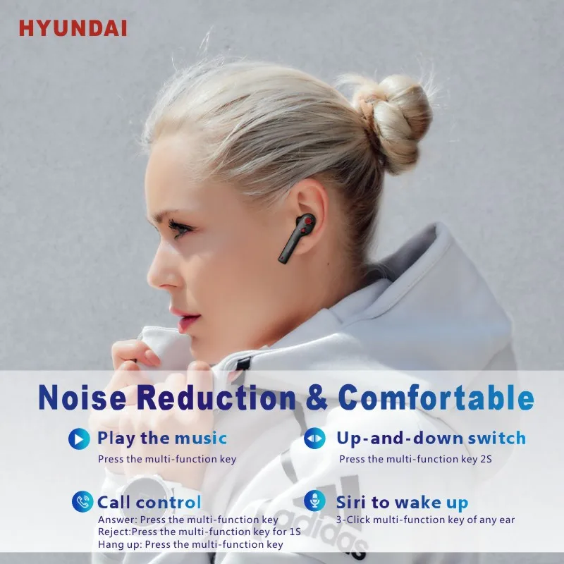 HYUNDAI HT98 Dual Dynamic Ture Wireless Earbuds