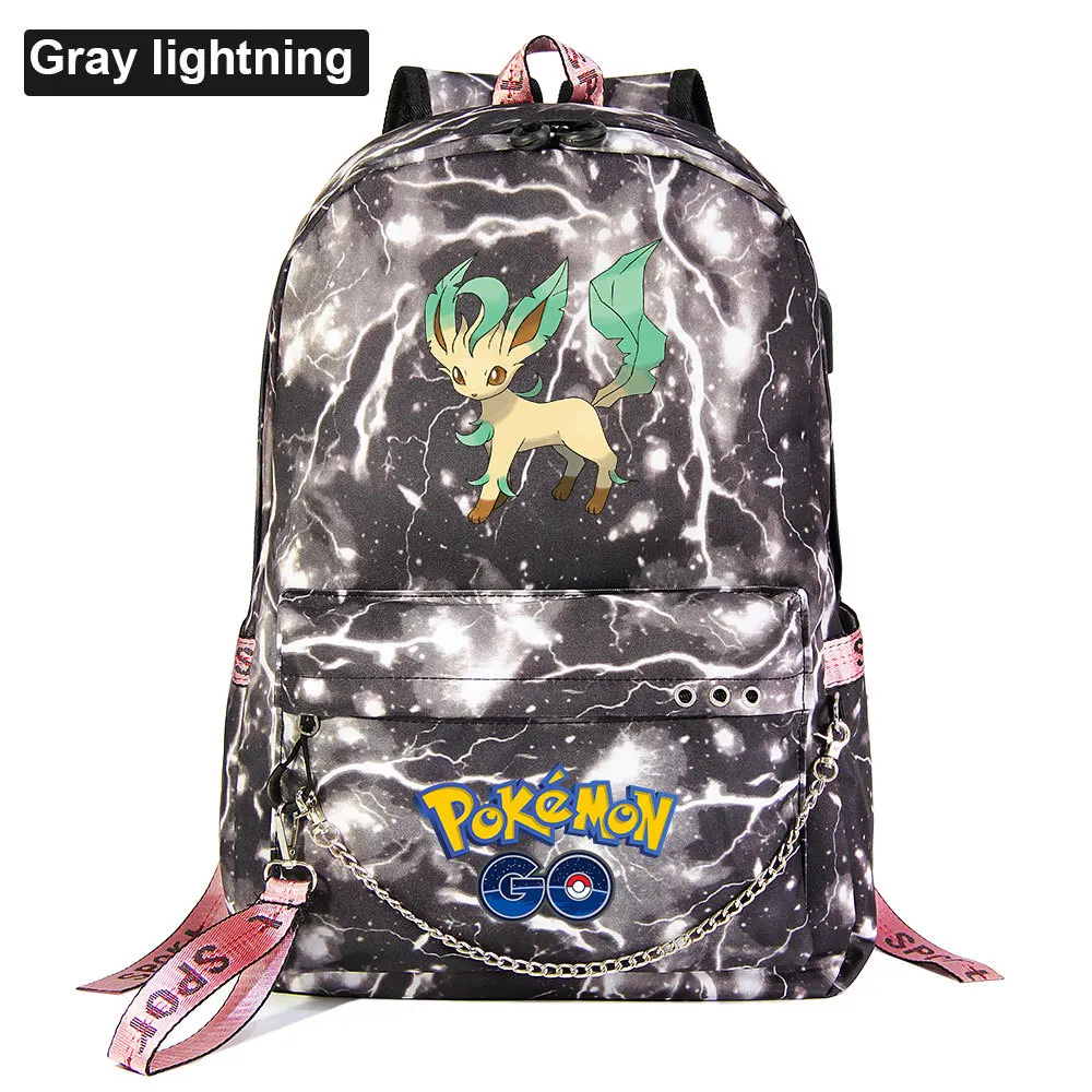 Leafeon Phyllali Folipurba USB Рюкзак Школьные сумки черный розовый Mochila дорожные сумки рюкзак на цепочке для ноутбука наушники USB порт - Цвет: Style 4