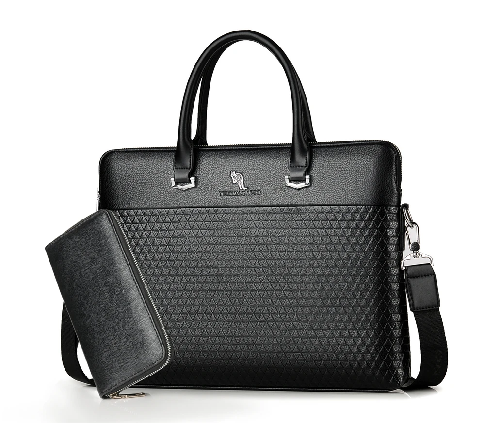 

YICIYA Luxury Brand Leather Men's Briefcase Handbags Fashion Large Capacity Business Bag Tote Black Male Shoulder Laptop Bag