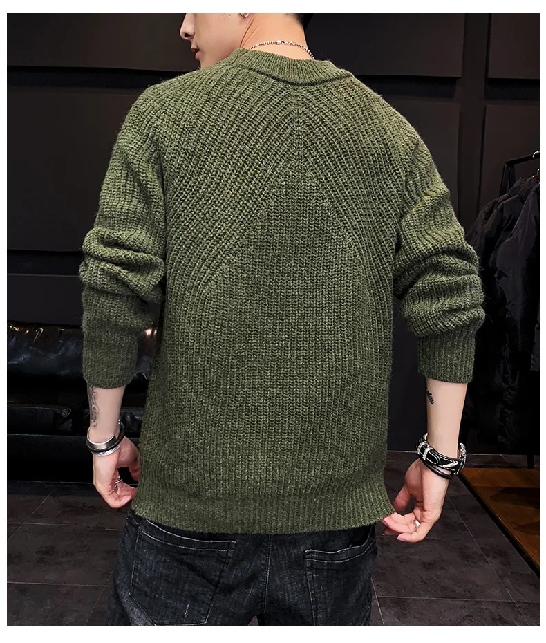 Новинка, вязанный мужской свитер с длинными рукавами, осенне-зимний трикотажный пуловер с круглым вырезом, плюс Азиатский Размер 5XL - Цвет: A122-MY-358 e