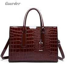 Guarder Новая роскошная женская сумка брендовая винтажная сумка с узором «крокодиловая кожа» лакированная кожаная сумка для женщин Классическая сумка на плечо GUA0062