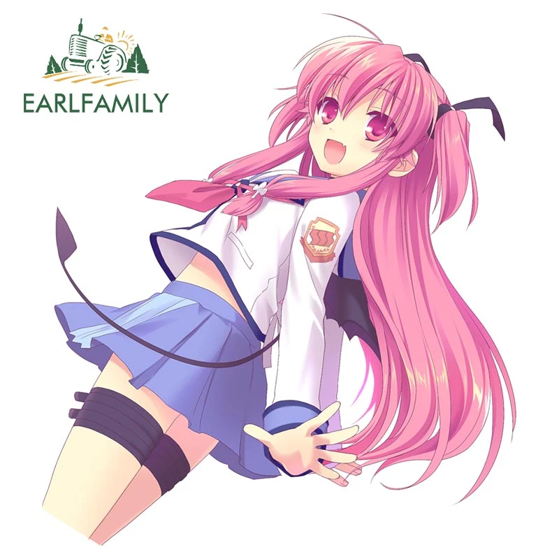 Earlfamily Pegatina De Angel Beats Yui Para Coche Pegatina Kawaii Pelo Rosa Chica Jdm Ventana Parachoques Portatil Calcomania De Dibujos Animados Accesorios Graficos Pegatinas Para Coche Aliexpress