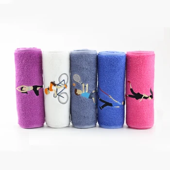 

100%Cotton Solid Color Face Towel Fast Drying Travel Gym Villain Embroidery Sports Sweat-absorbent Towel Soft Camping