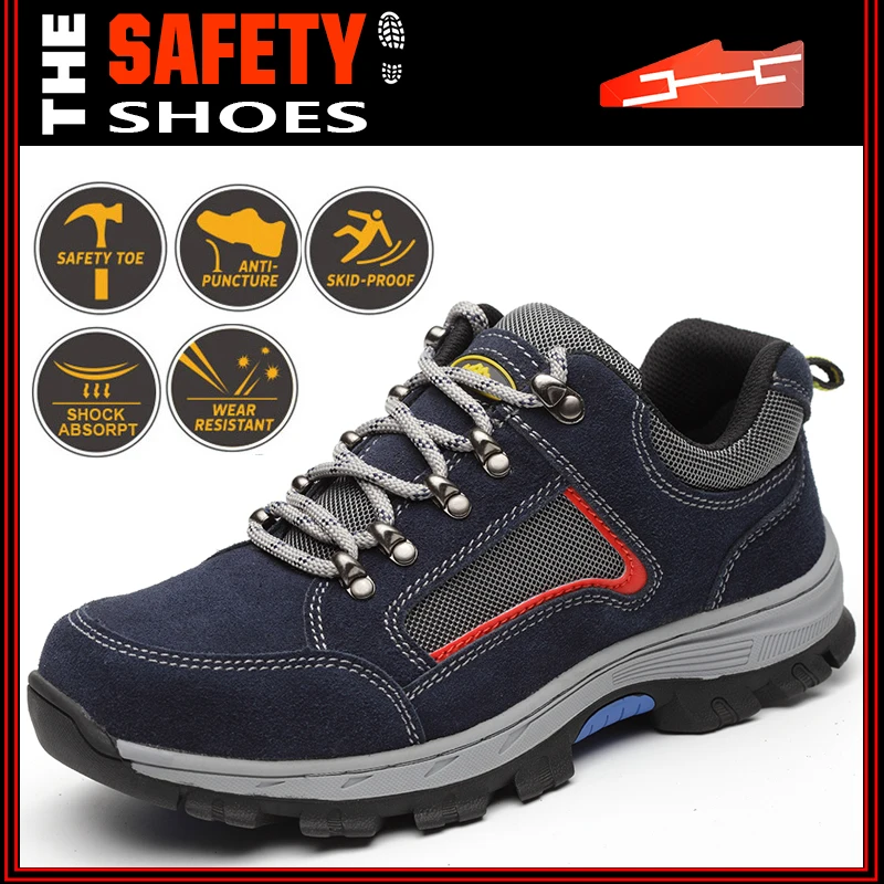 

Steel Toe Safety Work Shoes For Men Safety Shoes Breathable Industrial Security Protective Shoes Puncture Proof Work Sneakers