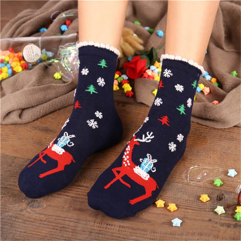 Теплые женские носки с героями мультфильмов kawaii, милые японские рождественские носки, веселые рождественские носки, забавный подарок на год, Прямая поставка - Цвет: 10