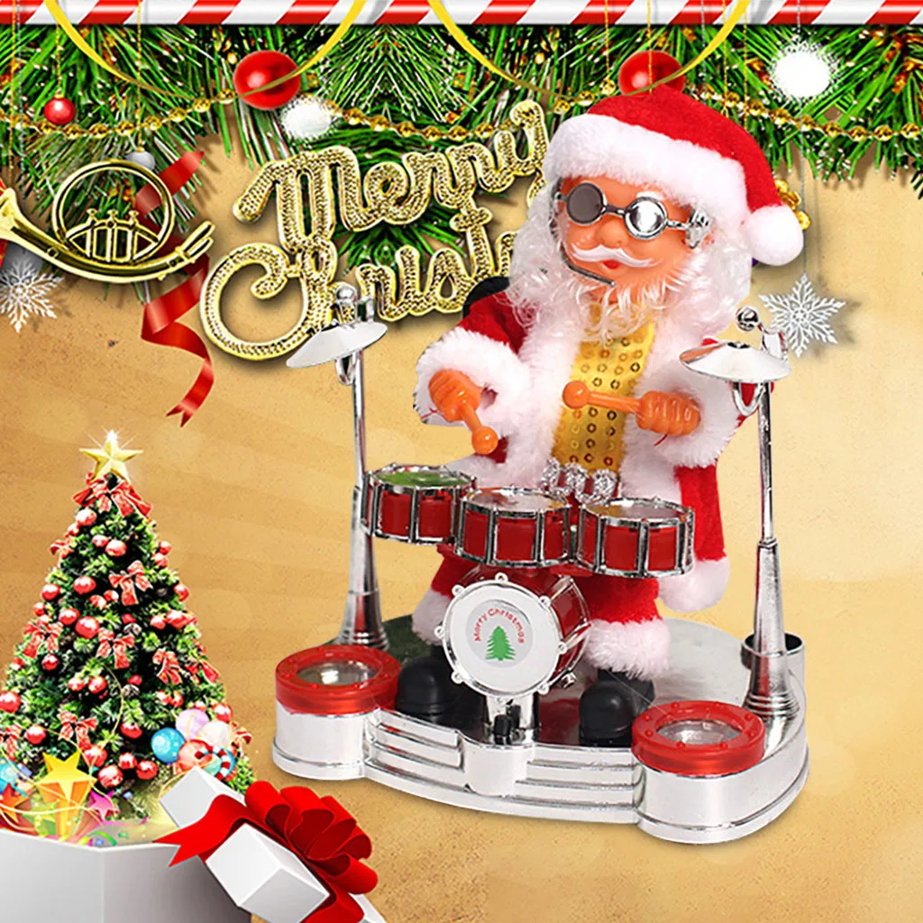 Рождественский Санта-Клаус, плюшевые игрушки для детей, электрические Поющие музыкальные детские игрушки, Рождественские елочные украшения, куклы, вечерние украшения