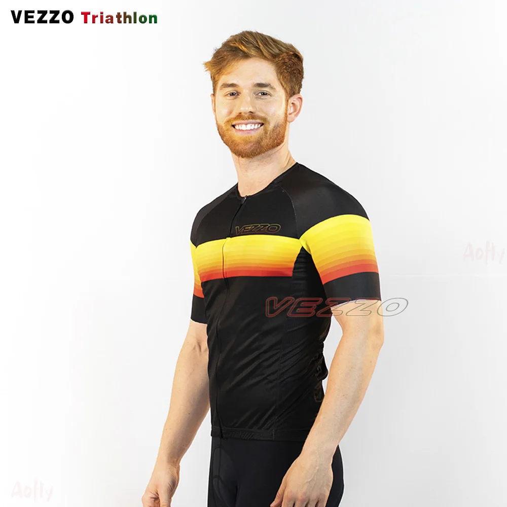 VEZZ0 Cycling Jacket Men's Summer Short Sleeve Jersey Mountain Bike
