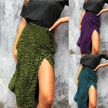 BKLD осень, шикарная миди-юбка с высокой талией, модные вечерние женские уличные повседневные сексуальные юбки с леопардовым принтом