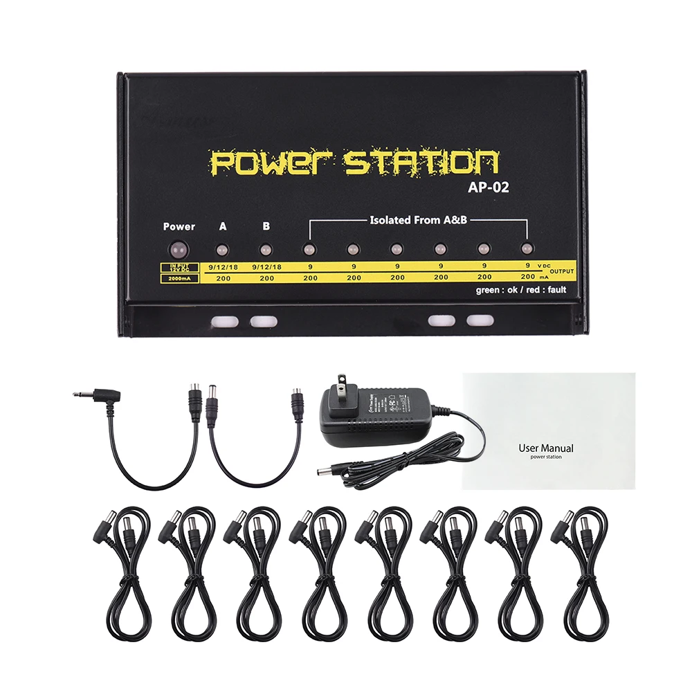 Guitar Pedal Power Supply 8 Dc Outputs For 9v / 12v / 18v Effect Pedal