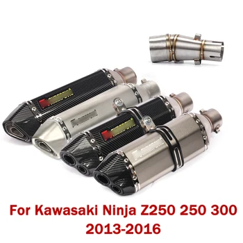 

Slip On Z250 Motorcycle Exhaust System Mid Link Pipe Connecting Tube Vent Pipe Baffle Muffler for Kawasaki Ninja 250 300 2013-16