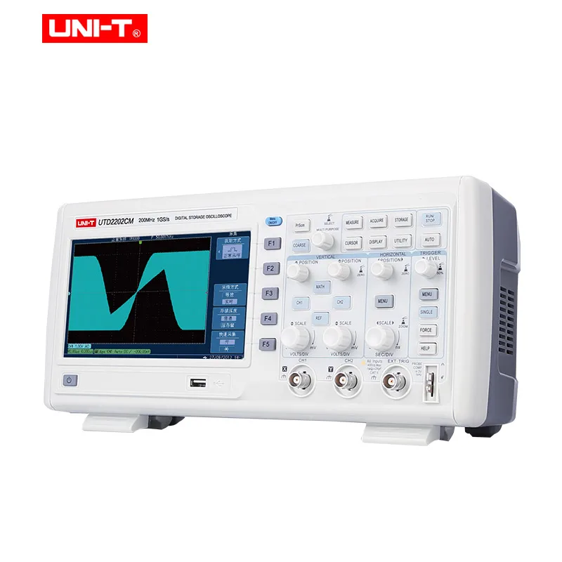 Цифровой Осциллограф 2 канала 1GS/s частота дискретизации Рабочий стол osciloscope UNI-T UTD2062CM/2102 CM/2202 CM 7 дюймов TFT lcd