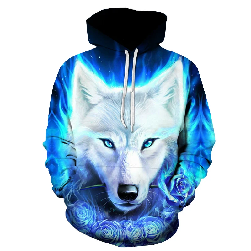 

2019Fashion Galaxy Space 3D Hoodie bright wolf Print Hoodies Sweatshirts Men Women Unisex Hooded Pullovers Tops Dropship