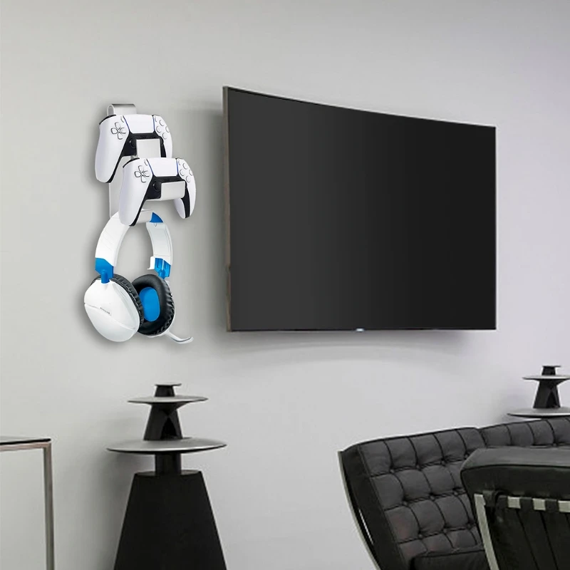 2022 New Aluminum Alloy Bracket Wall Mount Stand For PS5 Controller & Headset Hanger