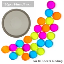 Anneaux de liaison de disque 24mm/1 pouce, 100 pièces, classeur de disque à trous en champignon pour ordinateurs portables/planificateur, bricolage à feuilles mobiles CX19 004