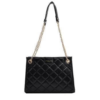 

2020 New Arrival Women’s Bag Solid Diamonds Pattern Chain Tote Bag Fashion Trend Lady Shoulder Bags