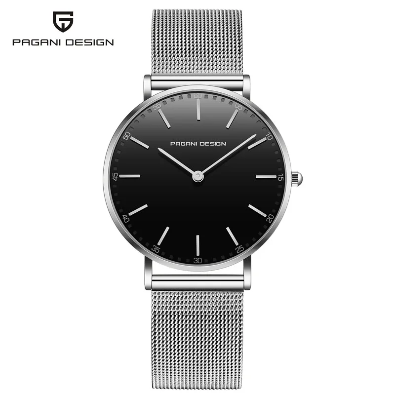 PAGANI Дизайн новые женские часы повседневные Модные кварцевые часы брендовые водонепроницаемые спортивные женские часы reloj mujer - Цвет: Silver Black
