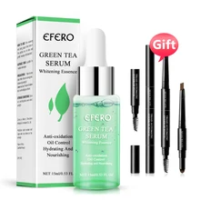 EFERO 15ml Green Tea Essence Skin Whitening Face Serum Acne Treatment Shrink Pores Skin Care Face Cream Moisturizing Nourish