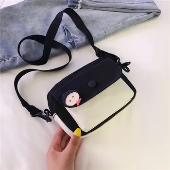 

ins foreign canvas bag female 2020 new fashion wild hit color small cloth bag Korean version of the shoulder messenger bag