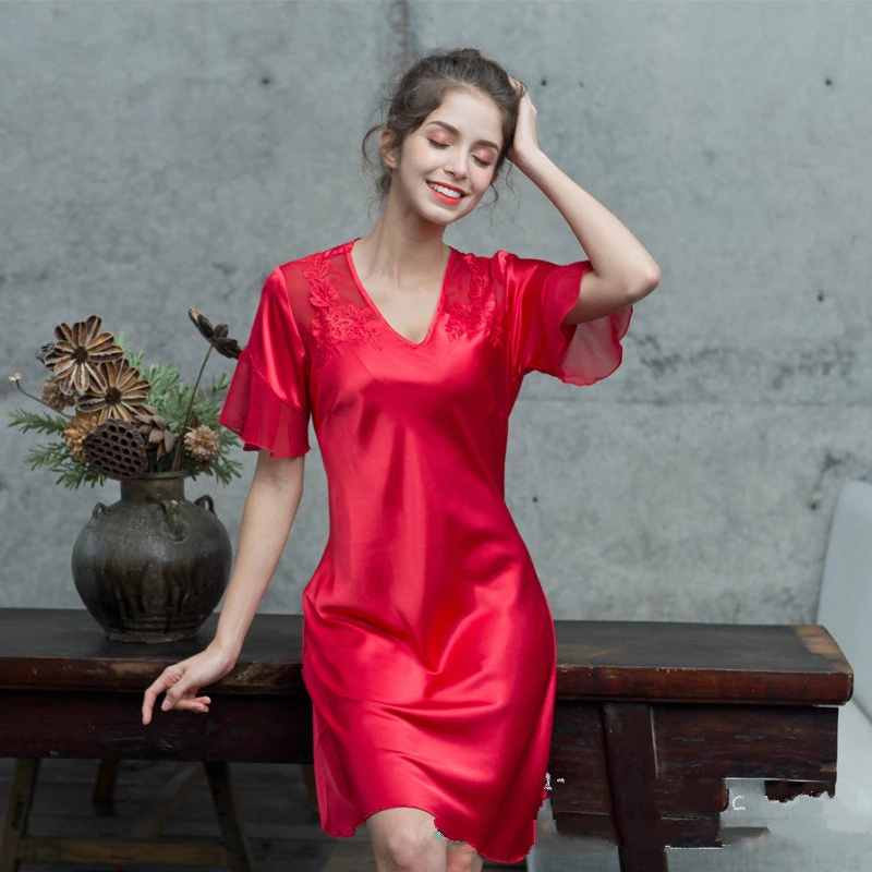 SP & CITY женская шифоновая одежда с оборками Ночная коротким рукавом нижнее белье