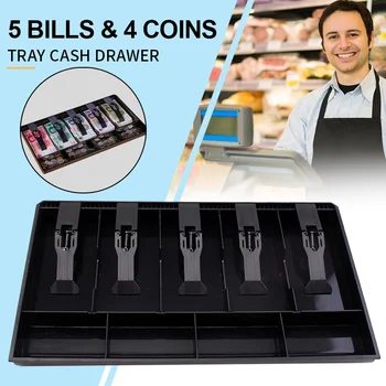 

Cash Drawer Register Cashier Storage Box ABS 5 Grids 4 Coins Replacement Coin Shop Fashionable Stylish Store Cash Drawer