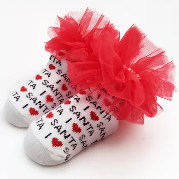 

Christmas Baby Socks Lace Children Santa Socks Girls Boys Sokjes Soft Kids Socks New Born Toddler Newborn Socks Baby Clothes