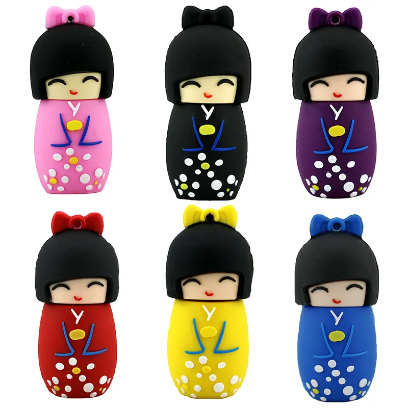 Japanese kimono doll cartoon anime beautiful sakura girl USB flash drive fashion custom personality creative gift 8g32g cute bow |