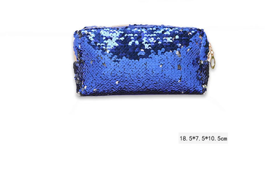 Fashion Sequin Glitter Portable Cosmetic Bag Organizer Holder Small Makeup Case Travel Storage Beauty Wash Zipper Women Girl Box