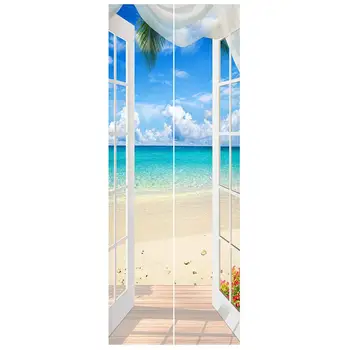 

1 Set Wall Sticker Creative Removable Modern Beach Ceramic Tile Decals Wall Mural Home Decor for Living Room Bedroom