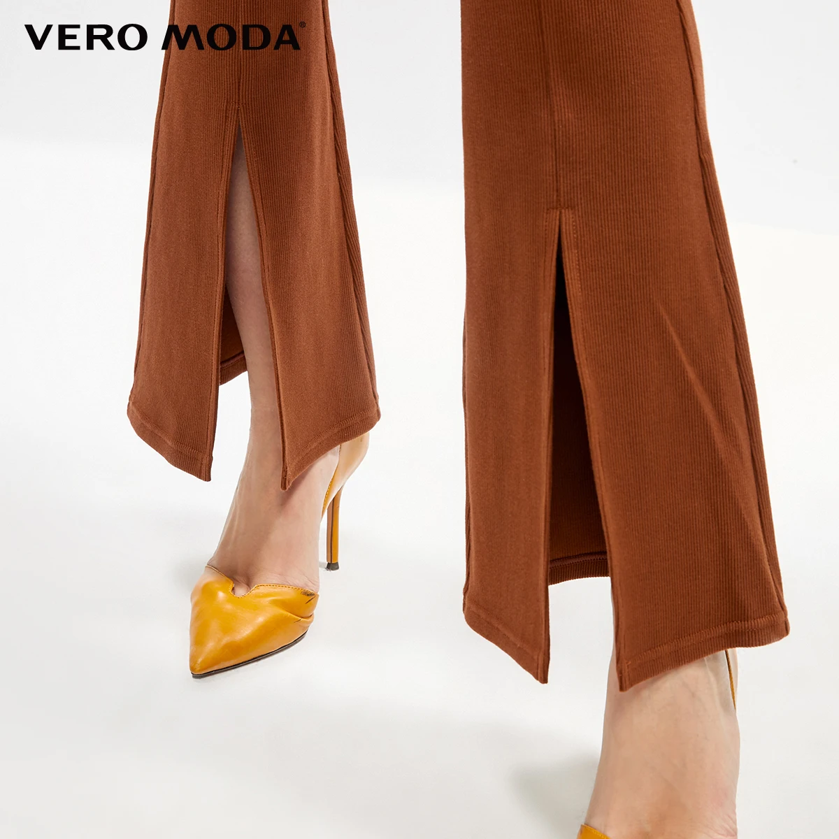 Vero Moda новые женские слегка расклешенные с разрезом стрейч талии 98% хлопок трикотажные брюки | 319374503
