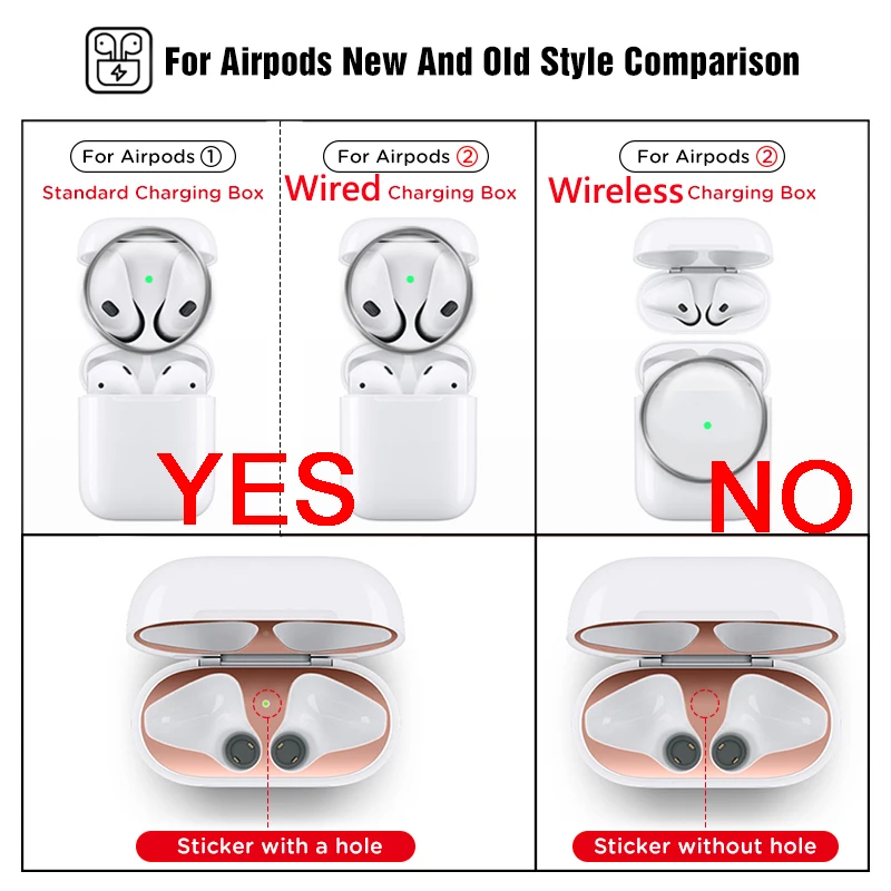 Ультратонкая защита для кожи для Apple AirPods крышка металлическая пленка железные стикеры стружки защита от пыли для Air Pods аксессуары